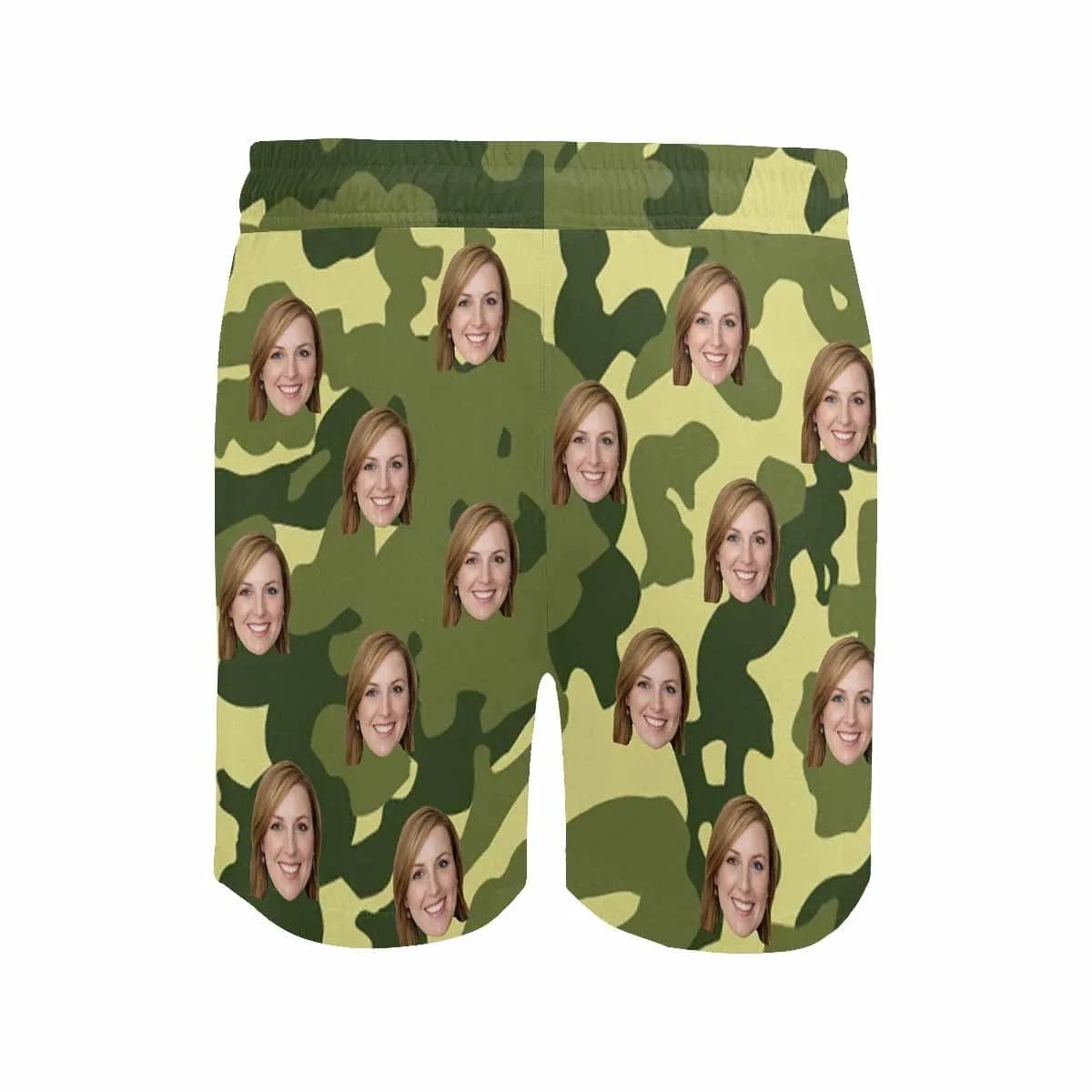 Swim Trunks with Face on Them Custom Camouflage Men's Quick Dry Swim Shorts with Girlfriend's Pictures