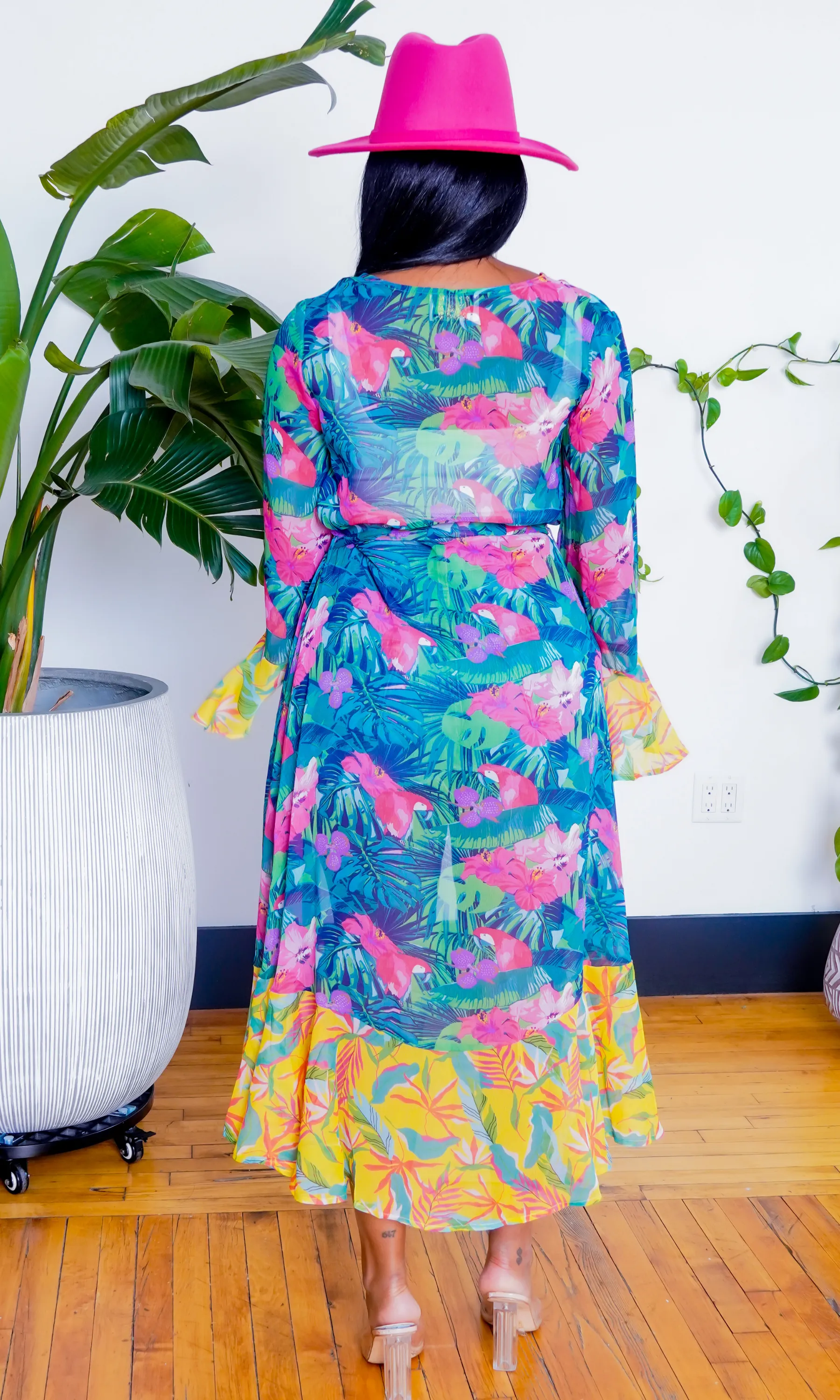 Tropical Forest Chiffon Kimono