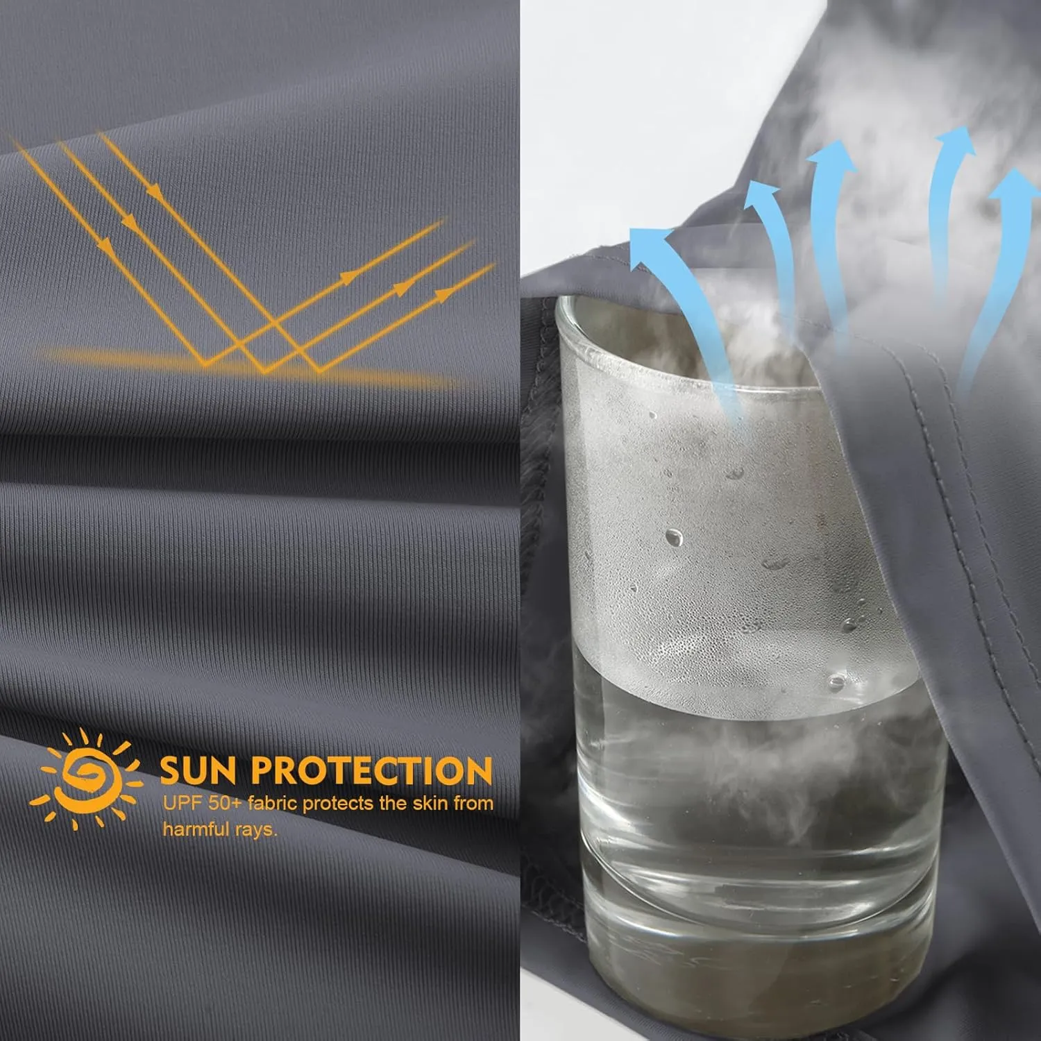 UPF 50  Sun Protection Hoodie Shirt Rash Guard Long Sleeve Shirt