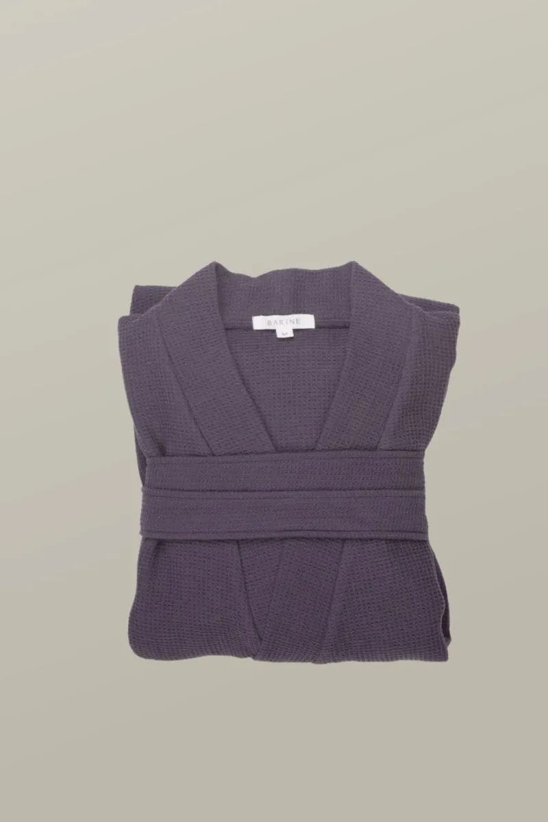 Waffle Weave Turkish Bathrobe - Navy – Lightweight, Absorbent, Spa-Quality Comfort