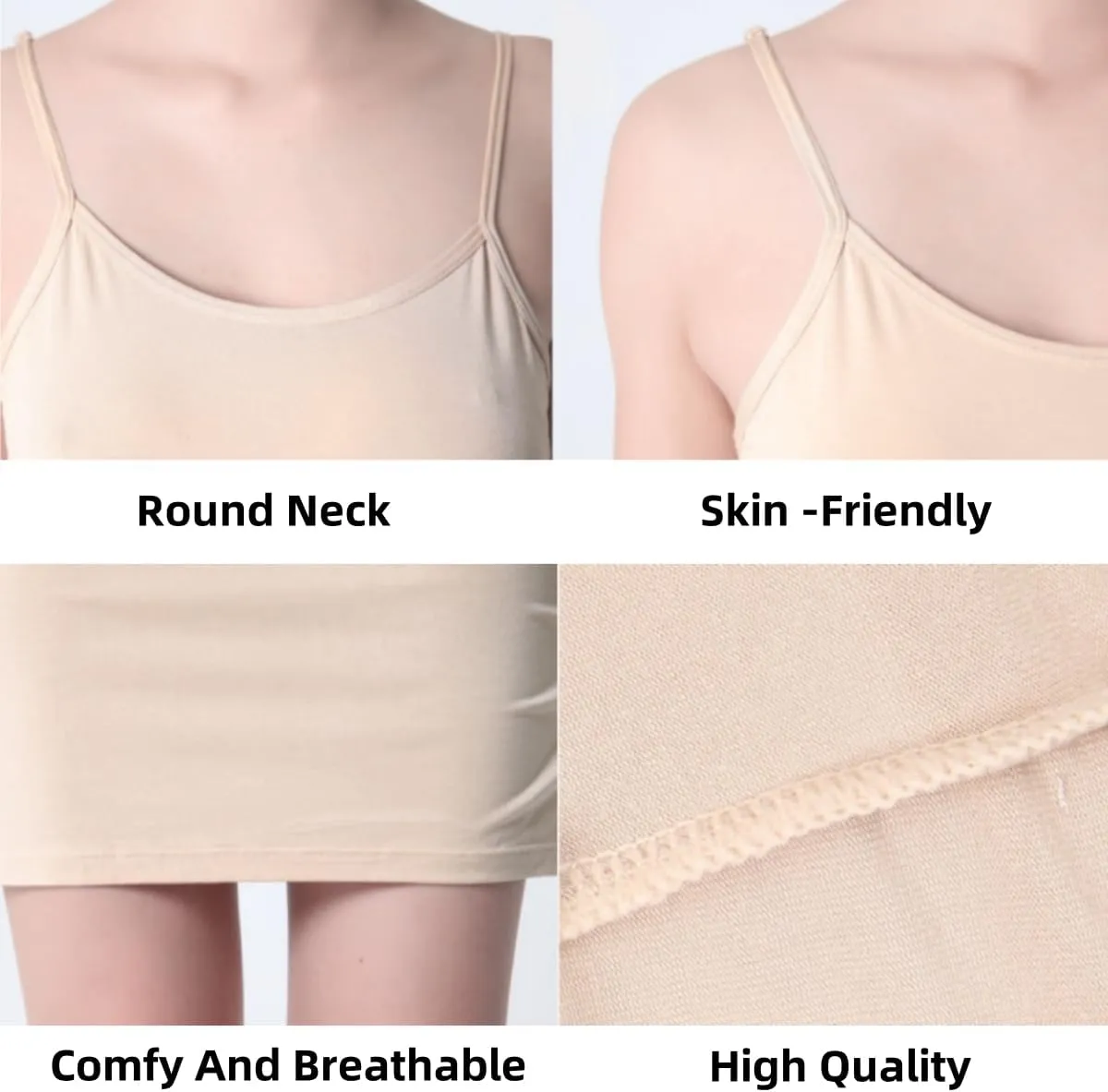 Women Full Slip Soft Nightdresses Petticoat for Ladies Spaghetti Strap Negligee Nightgown Underdress Underskirt