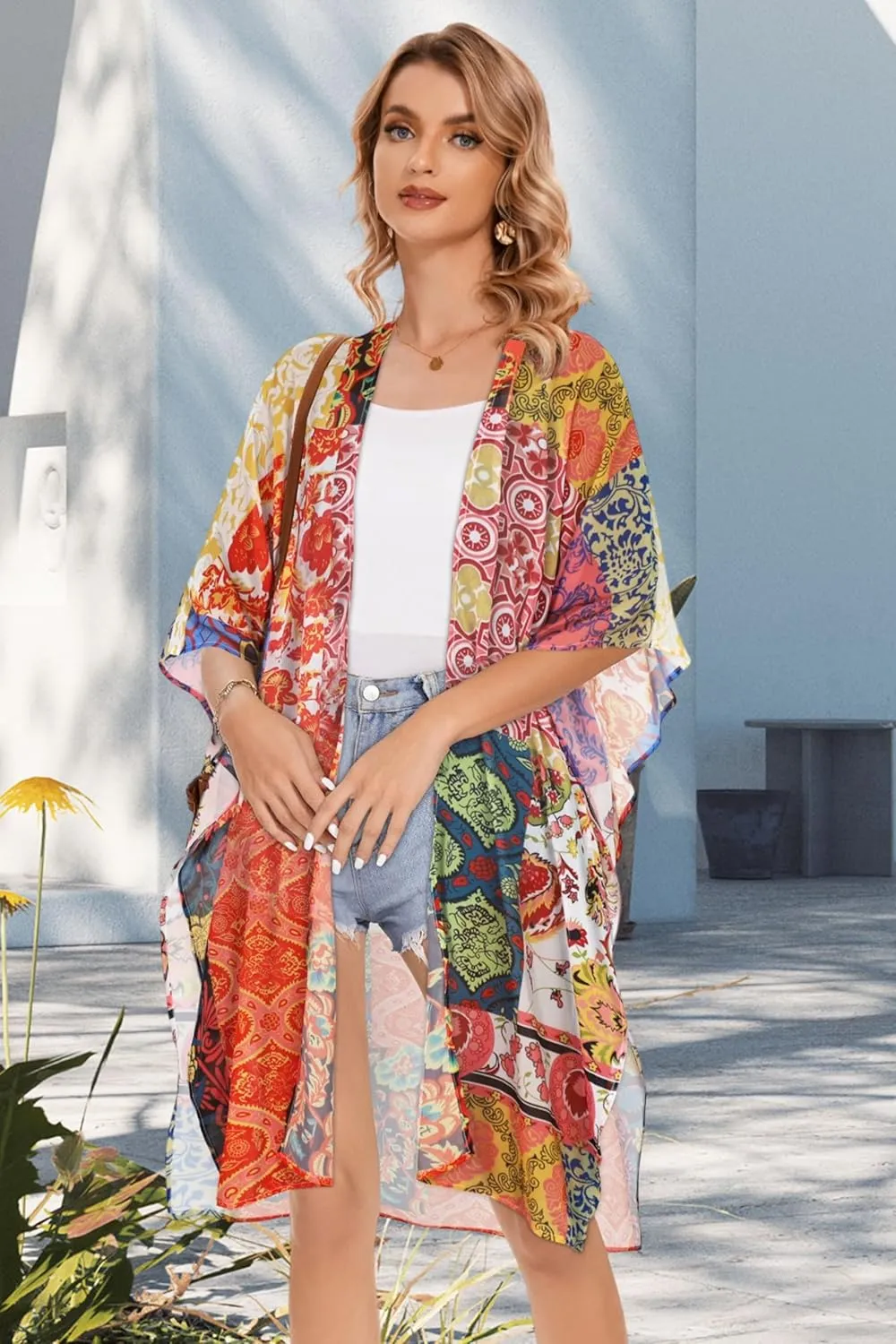 Women's Kimono Beach Cover up for Summer Bathing Suits Cardigans Casual Loose Swimwear