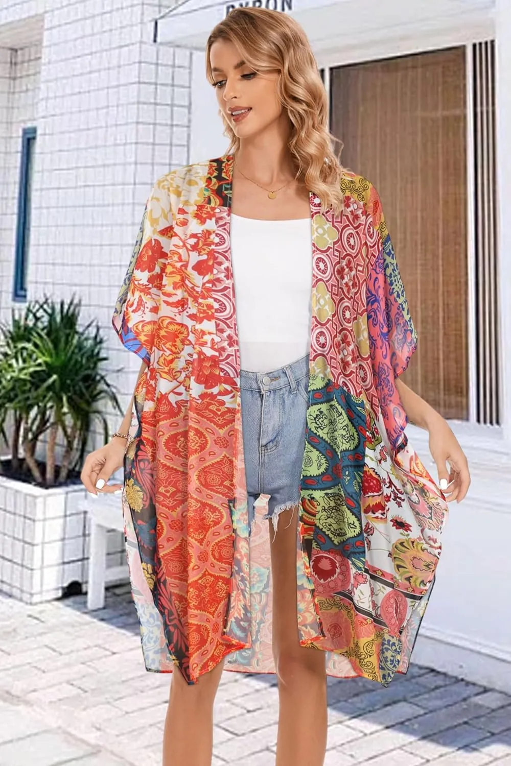 Women's Kimono Beach Cover up for Summer Bathing Suits Cardigans Casual Loose Swimwear