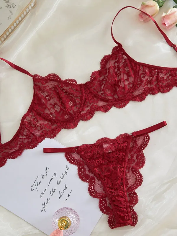 Womens Sexy Lace Lingerie Set